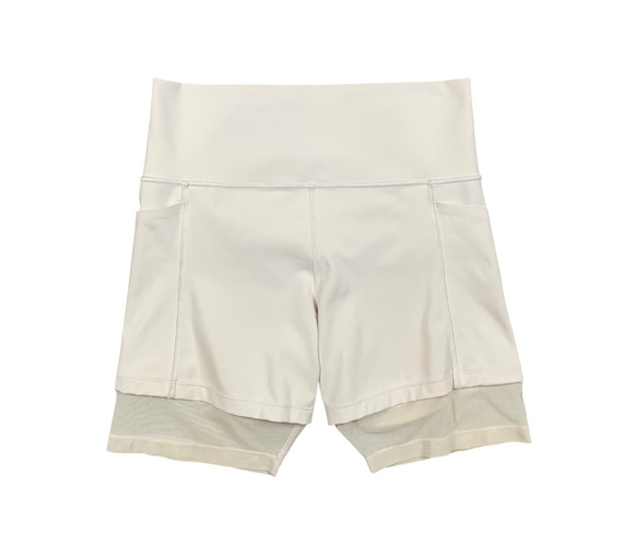 Athleta Pants - Athleta Shorts Women M Medium White Mesh Me Up High Waisted Stash Pockets PullOn